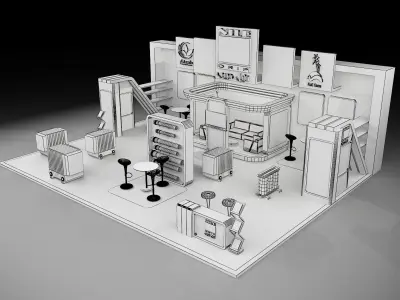 Booth Exhibition Stand a297 3D model