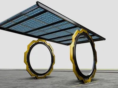 Modern Solar Carport-TEZCAN-Type-3 3D model