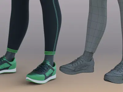 Woman mannequin V3 Rigged in Blender Low-poly 3D model