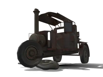 DamagedTruck tractor - tractor Free 3D model