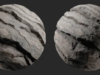 H106 Rock Cliff - PBR - 4K - Seamless - SBSAR 3D model