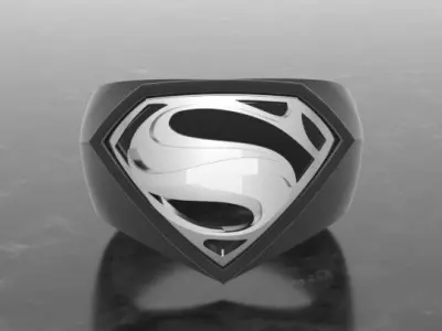 Super-Man Crest Ring 3D print model