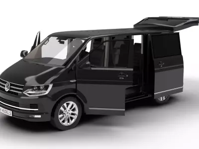 Volkswagen Tranporter T6 Multivan 2019 HQ 3d model  3D model