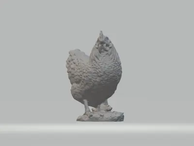 Hen Sculpture 3D print model