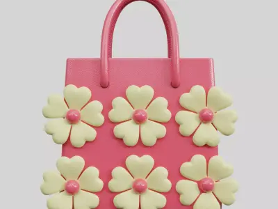 Moschino Floral Mini Tote Bag Low-poly 3D model