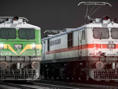 Indian Railway Locomotive Pack Low-poly 3D model