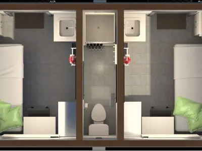 6 Peoples Dormer Wash Car Trailer Skidded  3D model