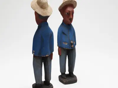 Two African wood sculptures 3d scan 3D Model Collection