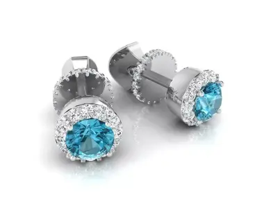 Earring E19 The luxury female earring with gems 3D print model