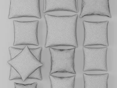 Pillow collection throw pillows 3D model