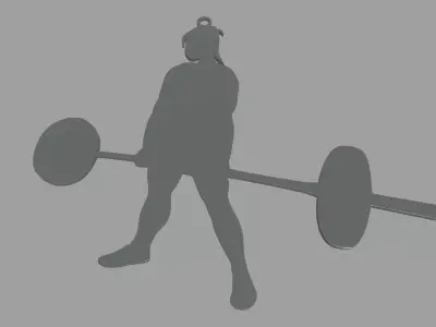 Deadlift Key Ring Chain 01 Low-poly 3D model