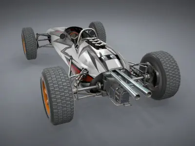 F1 Racing Car Model 6 Low-poly 3D model