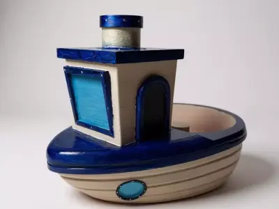 Benchy boat spiral washing bowl for kitchen 3D print model