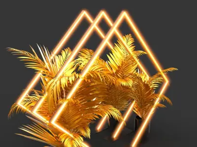 Neon Squares - Photo Opportunity 3D model