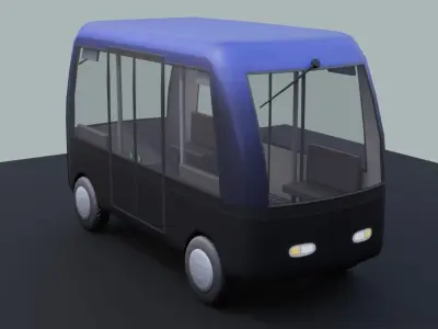 Autonomous Electric People Mover Low-poly 3D model