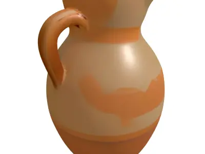 Rustic Terracotta Water Pitcher Low-poly 3D model