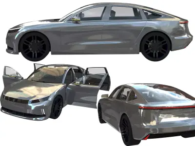 Electric car 3D model