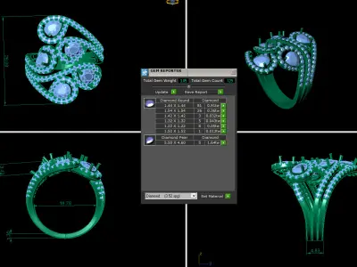 Fashion Pav Wedding Ring 274 3D print model
