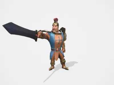 Warrior Game Animations Low-poly 3D model