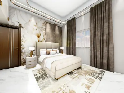 luxury bedroom  Free 3D model