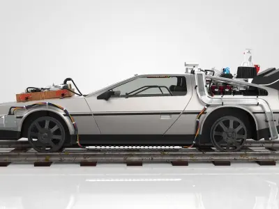 Delorean Time Machine Episode 3 Railroad 3D model