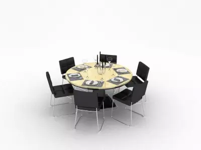 table dining and chairs 3D model