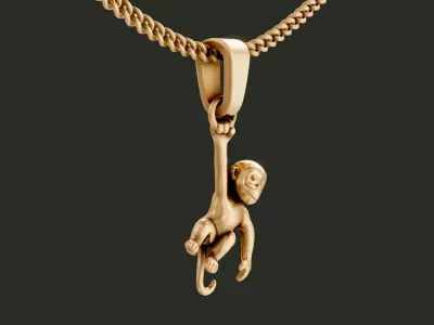 Monkey Pendant  3D print model