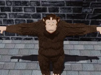 3D Ape A Low-Poly Model chimpanzee Low-poly 3D model