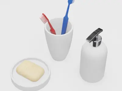 Bathroom Set Low-poly 3D model