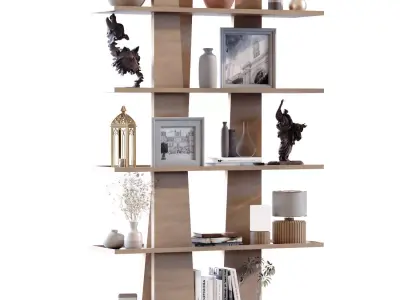 Modern shelf and rack set 778 Low-poly 3D model