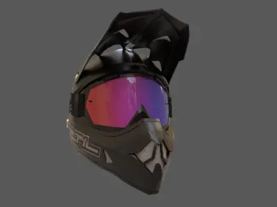 Motocross Helmet N Goggles Low-poly 3D model