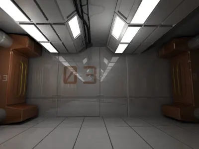 Engineering Hallway Low-poly 3D model