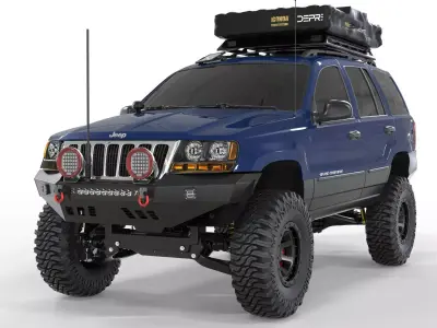 jeep grand Cherokee 2005 overland 4x4  3D model