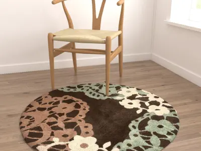Round Rug Set 190 3D model