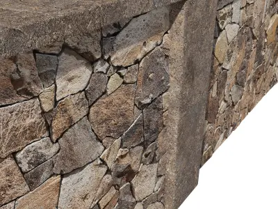 Ultra realistic Stone fence 3D model purchase