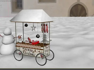 Christmas Food Cart 3D model