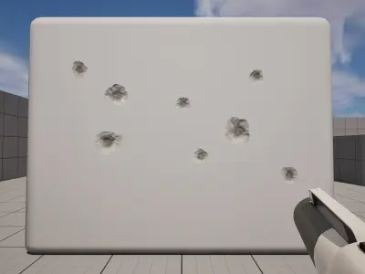 15 Bullet Hole Decals Pack on Concrete Wall 6 Texture