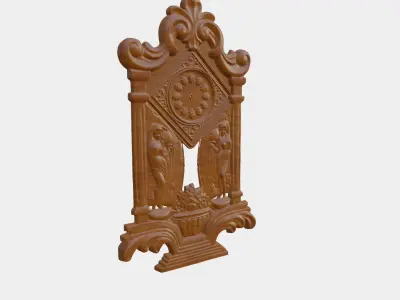 Wooden Clock Decor For Wood Carving 3D print model 4