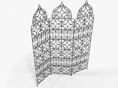 Moroccan Metal Folding Screen 3D model