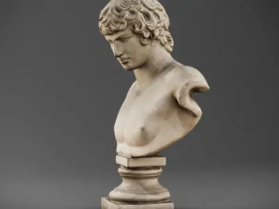 Bust Antinous Low-poly 3D model
