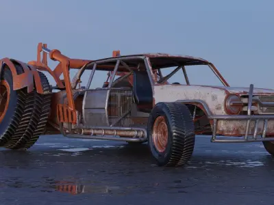 Apocalypse car VAZ-2101 soviet car-2101 type crawler 3D model