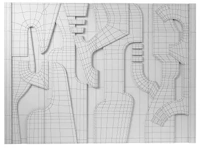 Decorativ panel wave 33 3D model