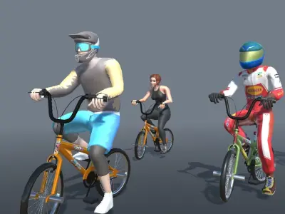 BMX Bike Animations Low-poly 3D model