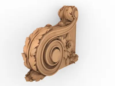 Decorative Bracket carved classic cnc 3d printing 03  3D print model