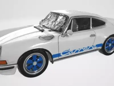 White Car 3D Model 3D model