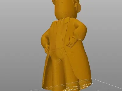 Engineer man in hat and coat 3D print model