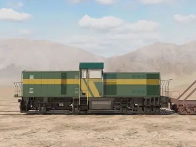 Train with hopper car 3D model