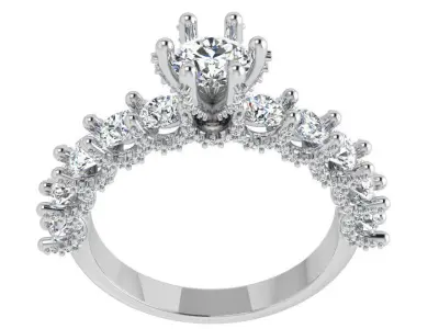 Round Diamond Peg Setting Ring 4672 3D print model