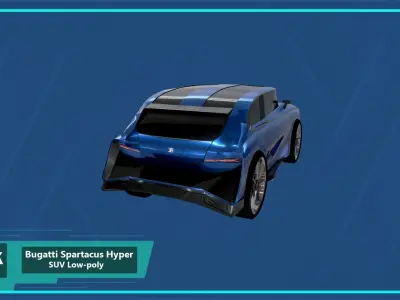 Bugatti Spartacus Hyper SUV Low-poly 3D model