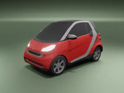 Smart ForTwo low poly 3D model Low-poly 3D model